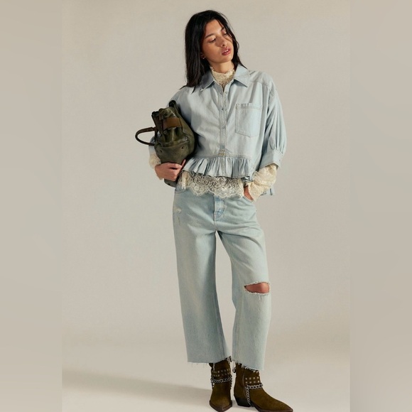 FREE PEOPLE Bailey Denim Shirt - Picture 3 of 14